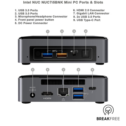 Intel NUC Kit NUC7i5BNK Mini PC WiFi Bluetooth