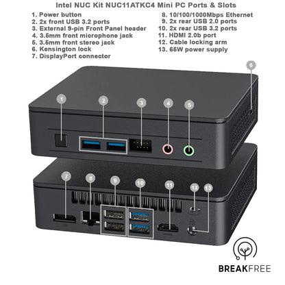 Intel NUC NUC11ATKC4 Mini PC WiFi Bluetooth