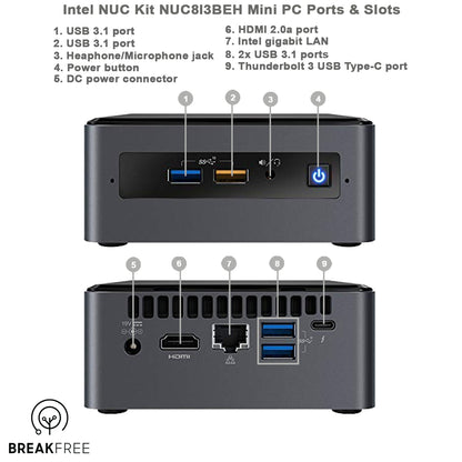 Intel NUC Kit NUC8i3BEH Mini PC WiFi Bluetooth