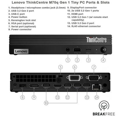 Lenovo ThinkCentre M70q Tiny PC Gen1 WiFi Bluetooth