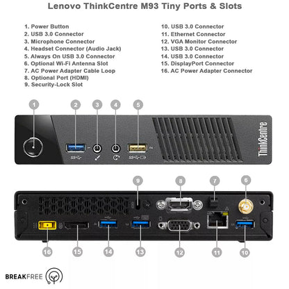 Lenovo ThinkCentre M93 Tiny PC G3220T 4GB RAM 240GB SSD USB WiFi